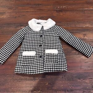 Max Studio Black and White Kids Pea Coat